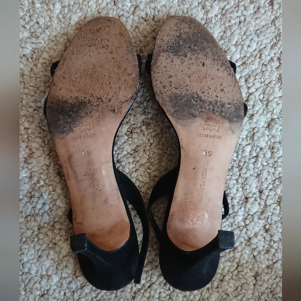 Manolo Blahnik Elegant Black leather Strappy Heels size 38 - Picture 13 of 13